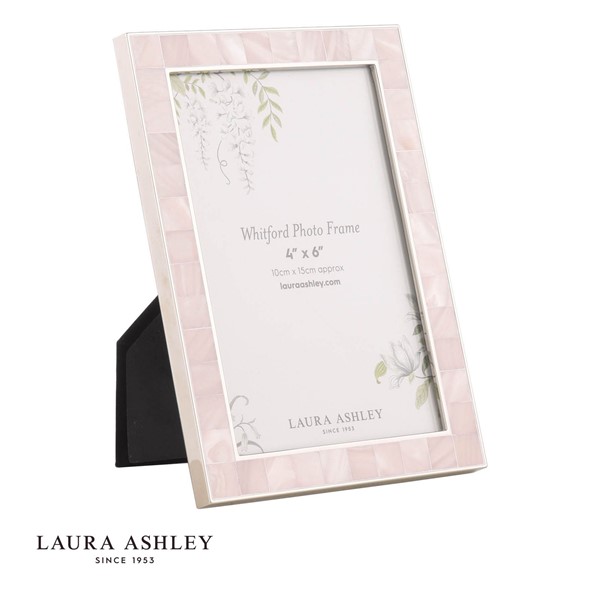 (image for) Laura Ashley Whitford Photo Frame Polished Nickel and Pink 4" x 6"